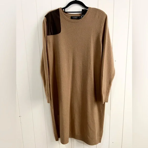 Lauren Ralph Lauren | Dresses | Lauren Ralph Lauren Sweater Dress Cashmere  Midi Western Size 2x Camel | Poshmark